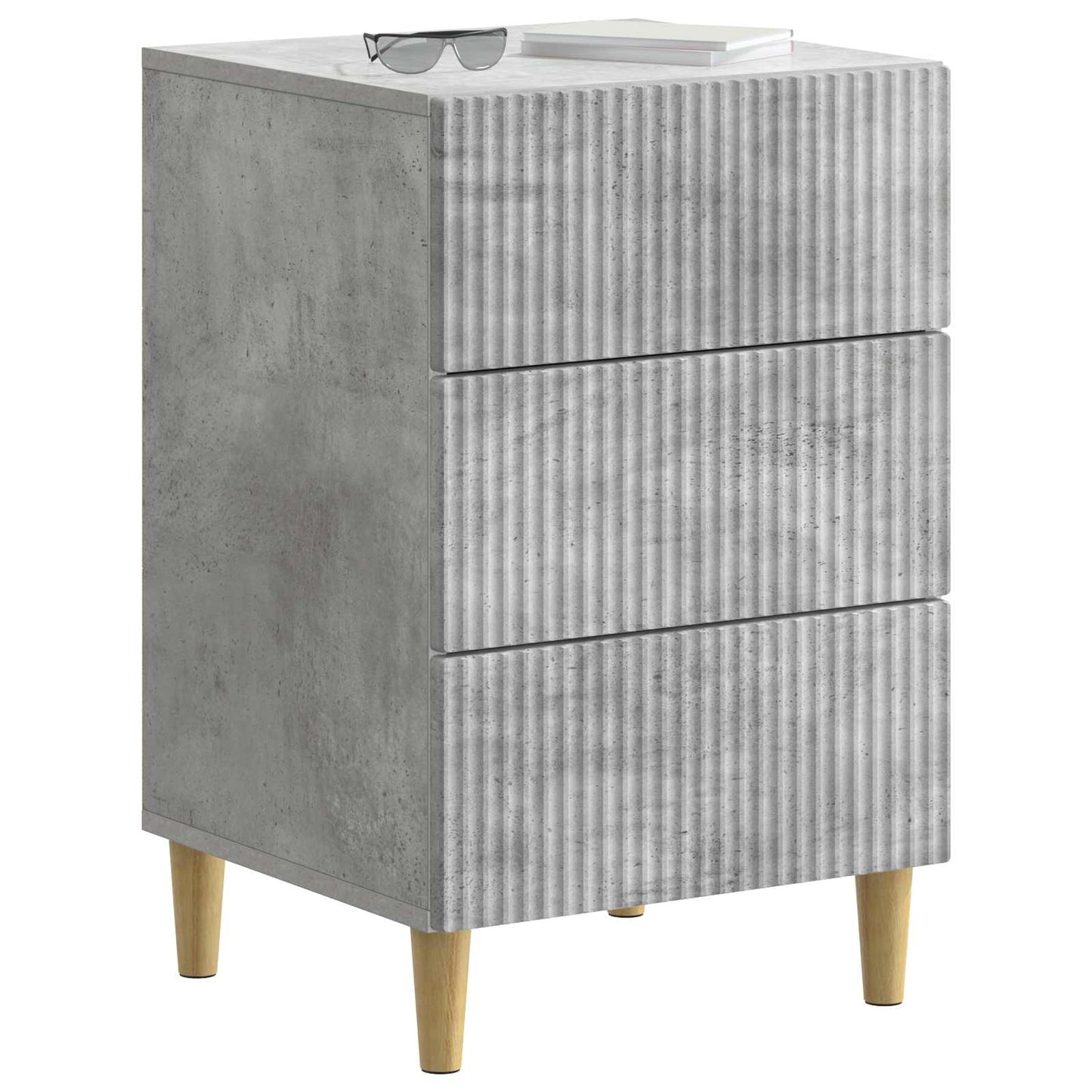 Noční Skříňka Betonově Šedá 43 X 41 X 66,5 Cm Kompozitní Dřevo
