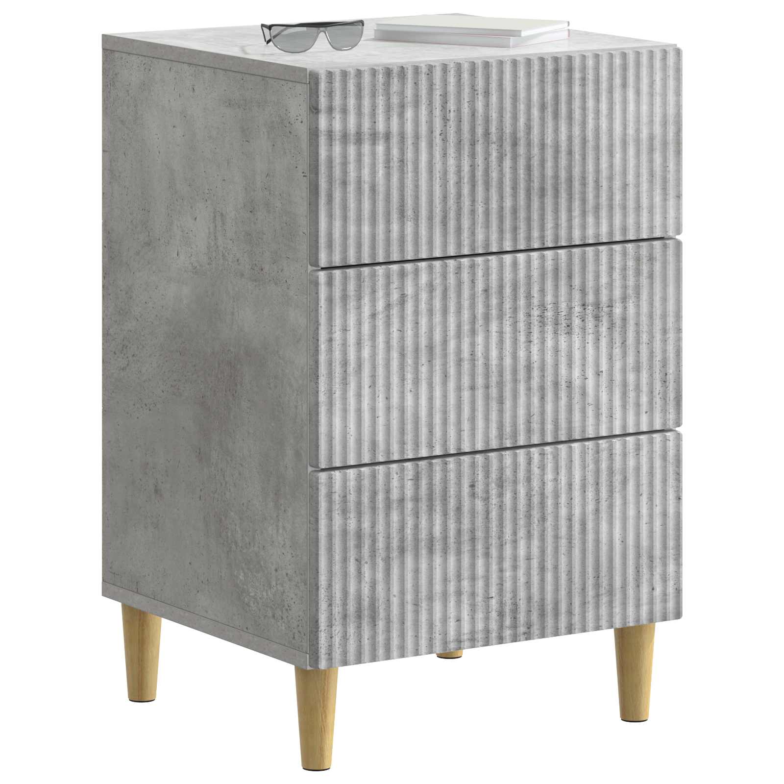 Noční Skříňka Betonově Šedá 43 X 41 X 66,5 Cm Kompozitní Dřevo