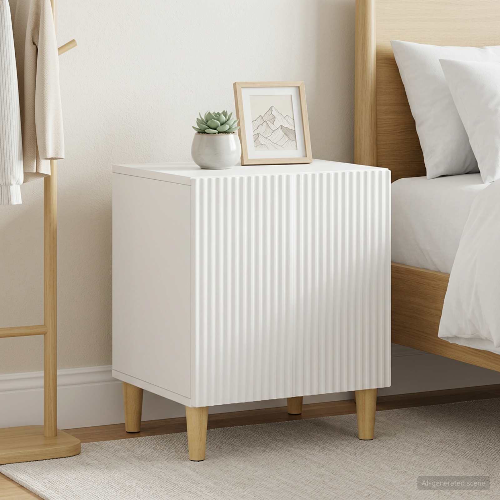 Noční Skříňka 2 Pcs Bílá 43 X 34,5 X 50 Cm Kompozitní Dřevo
