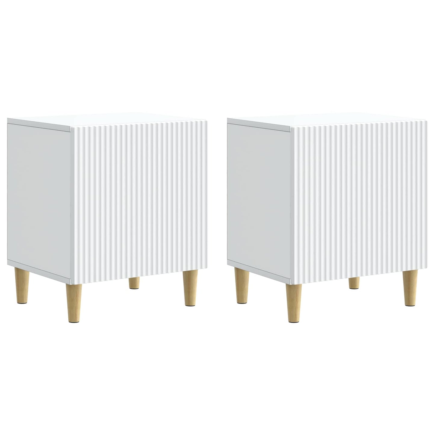 Noční Skříňka 2 Pcs Bílá 43 X 34,5 X 50 Cm Kompozitní Dřevo