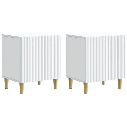Noční Skříňka 2 Pcs Bílá 43 X 34,5 X 50 Cm Kompozitní Dřevo