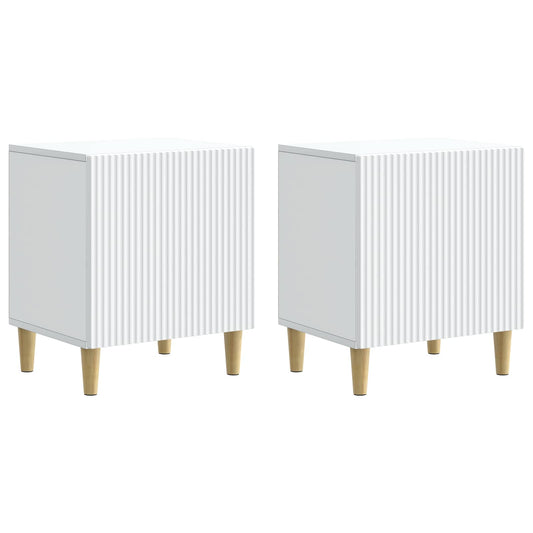Noční Skříňka 2 Pcs Bílá 43 X 34,5 X 50 Cm Kompozitní Dřevo