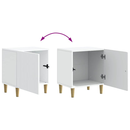 Noční Skříňka 2 Pcs Bílá 43 X 34,5 X 50 Cm Kompozitní Dřevo