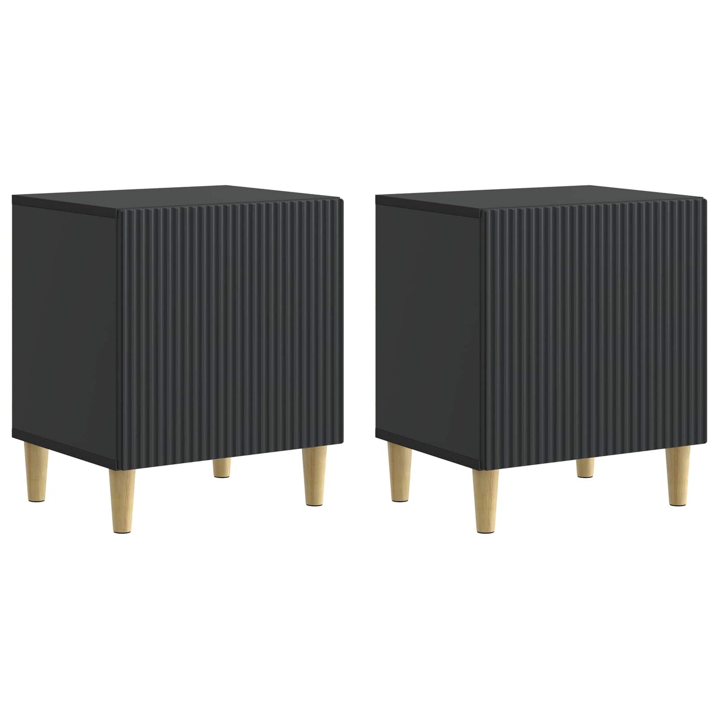 Noční Skříňka 2 Pcs Černá 43 X 34,5 X 50 Cm Kompozitní Dřevo