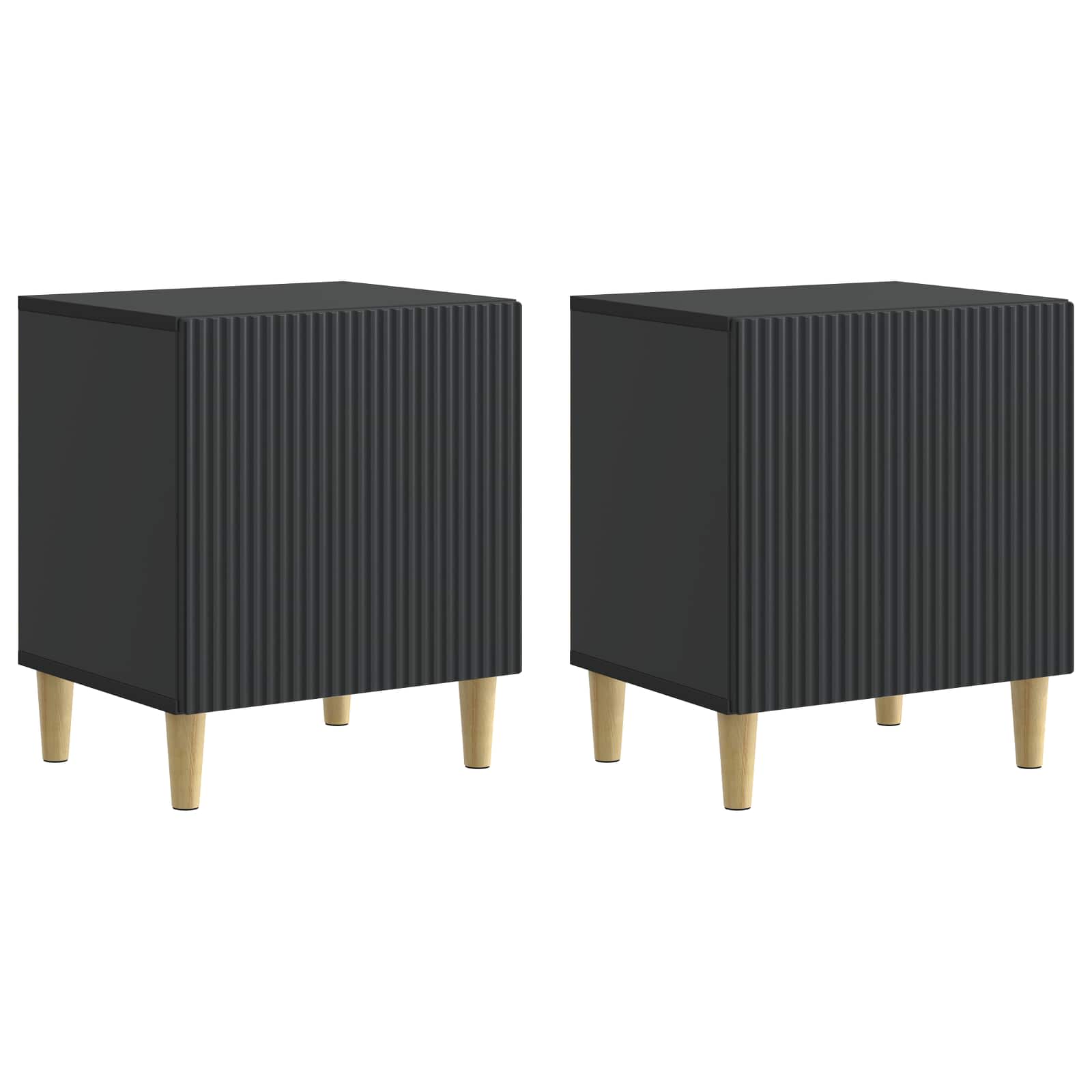 Noční Skříňka 2 Pcs Černá 43 X 34,5 X 50 Cm Kompozitní Dřevo