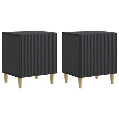 Noční Skříňka 2 Pcs Černá 43 X 34,5 X 50 Cm Kompozitní Dřevo