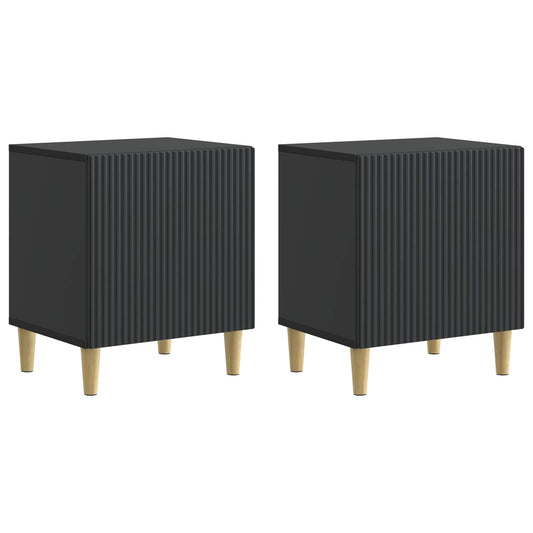 Noční Skříňka 2 Pcs Černá 43 X 34,5 X 50 Cm Kompozitní Dřevo