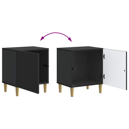 Noční Skříňka 2 Pcs Černá 43 X 34,5 X 50 Cm Kompozitní Dřevo