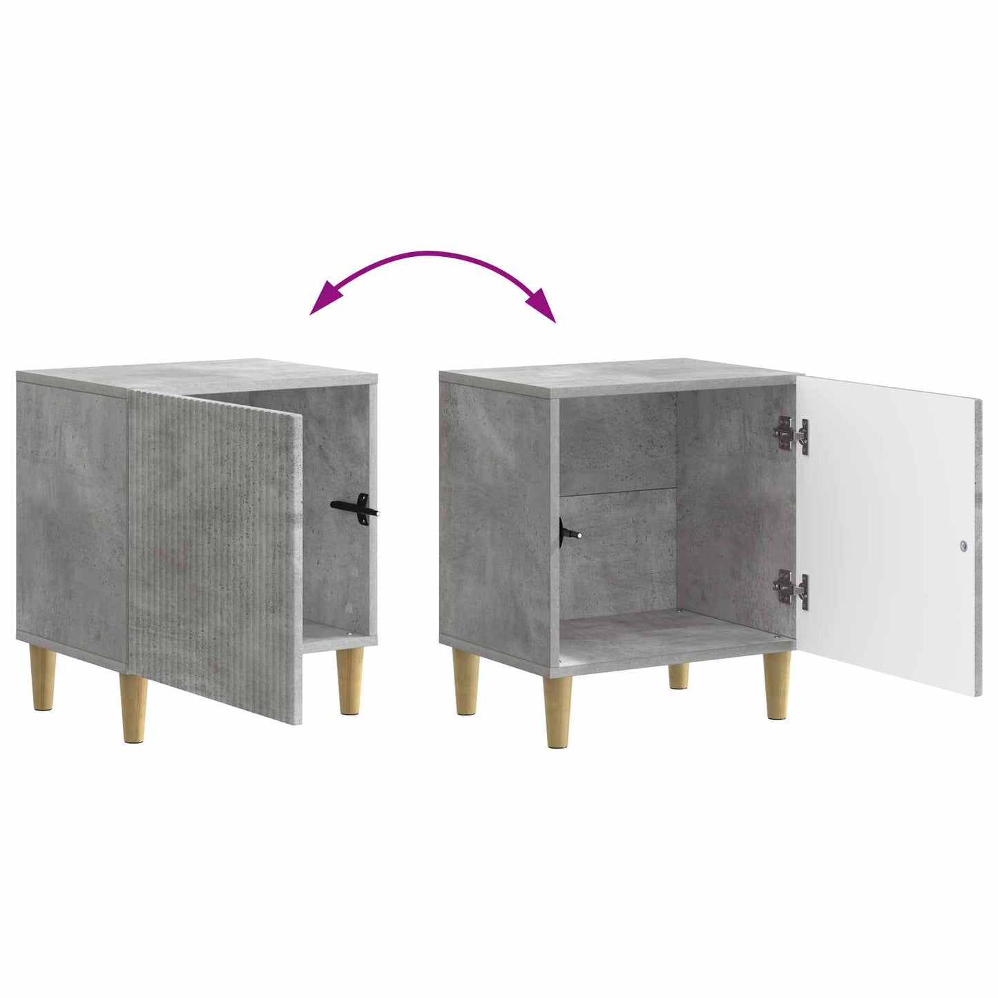 Noční Skříňka 2 Pcs Betonově Šedá 43 X 34,5 X 50 Cm