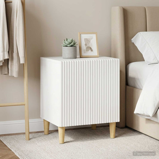 Noční Skříňka 2 Pcs Bílá S Vysokým Leskem 43 X 34,5 X 50 Cm
