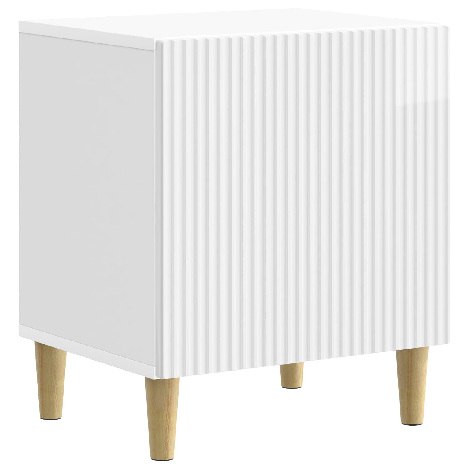 Noční Skříňka 2 Pcs Bílá S Vysokým Leskem 43 X 34,5 X 50 Cm