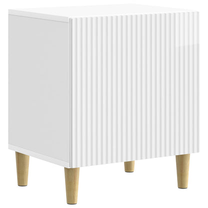 Noční Skříňka 2 Pcs Bílá S Vysokým Leskem 43 X 34,5 X 50 Cm