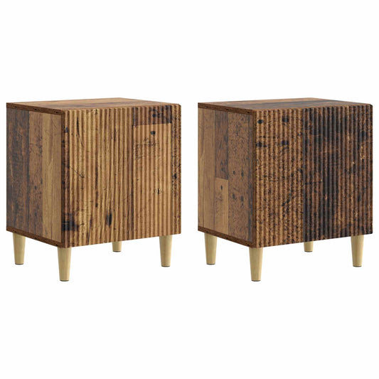 Noční Skříňka 2 Pcs Staré Dřevo 43 X 34,5 X 50 Cm