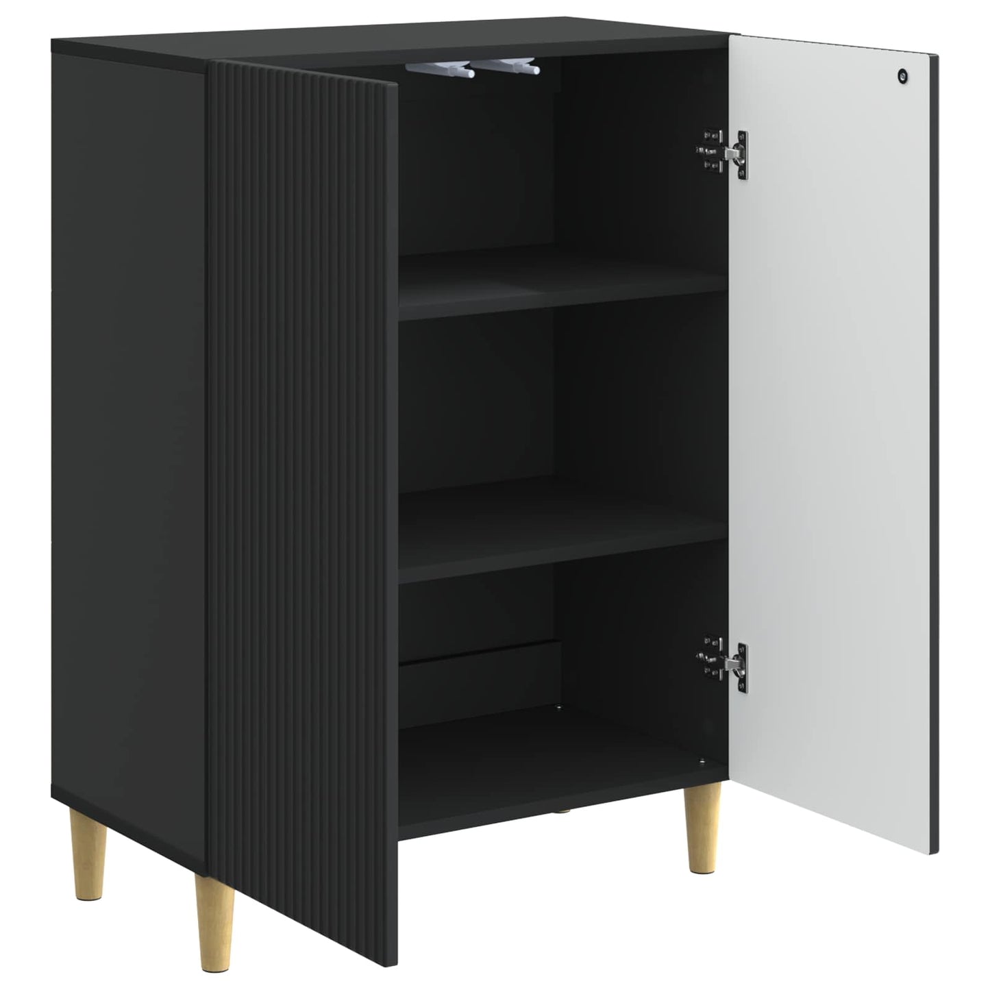 Servírovací Skříň Černá 66 X 34,5 X 90 Cm Kompozitní Dřevo