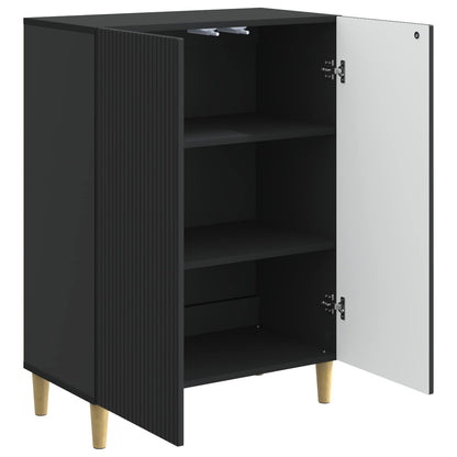 Servírovací Skříň Černá 66 X 34,5 X 90 Cm Kompozitní Dřevo