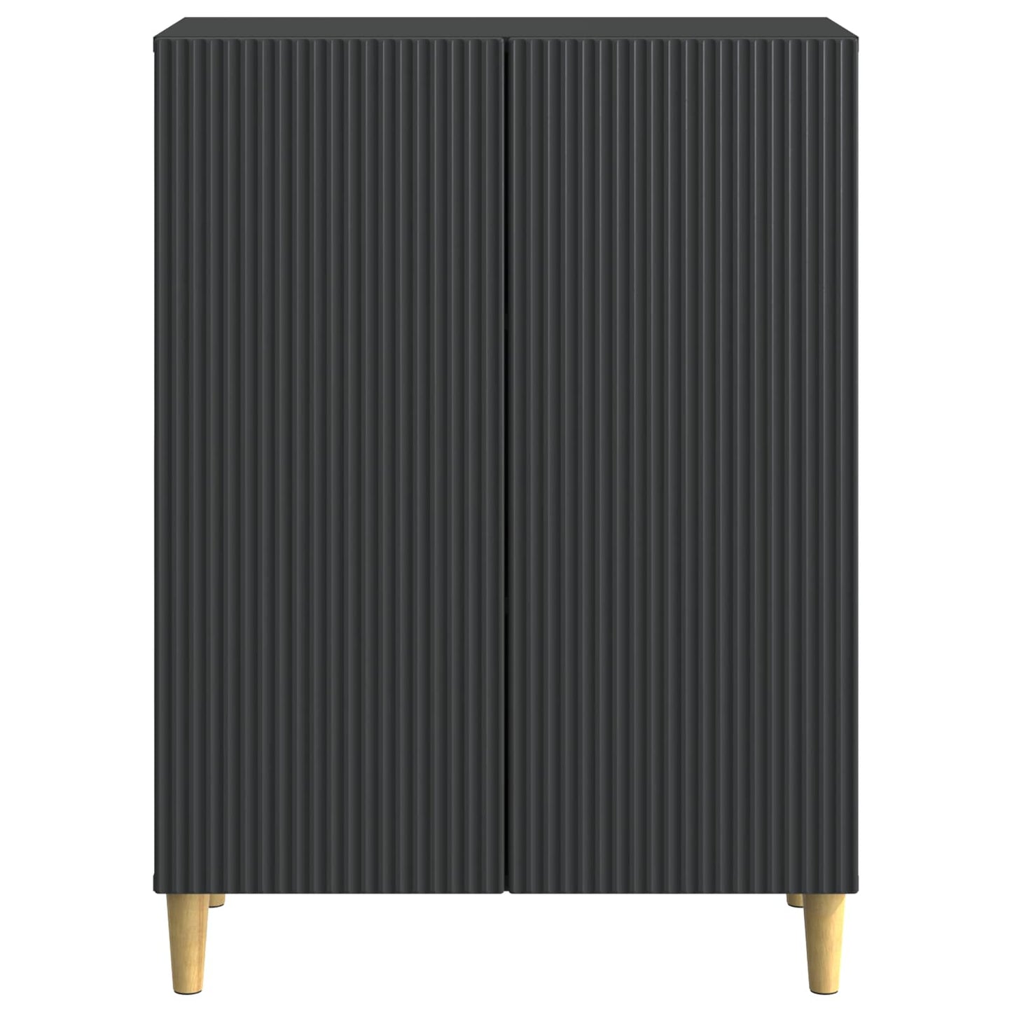 Servírovací Skříň Černá 66 X 34,5 X 90 Cm Kompozitní Dřevo