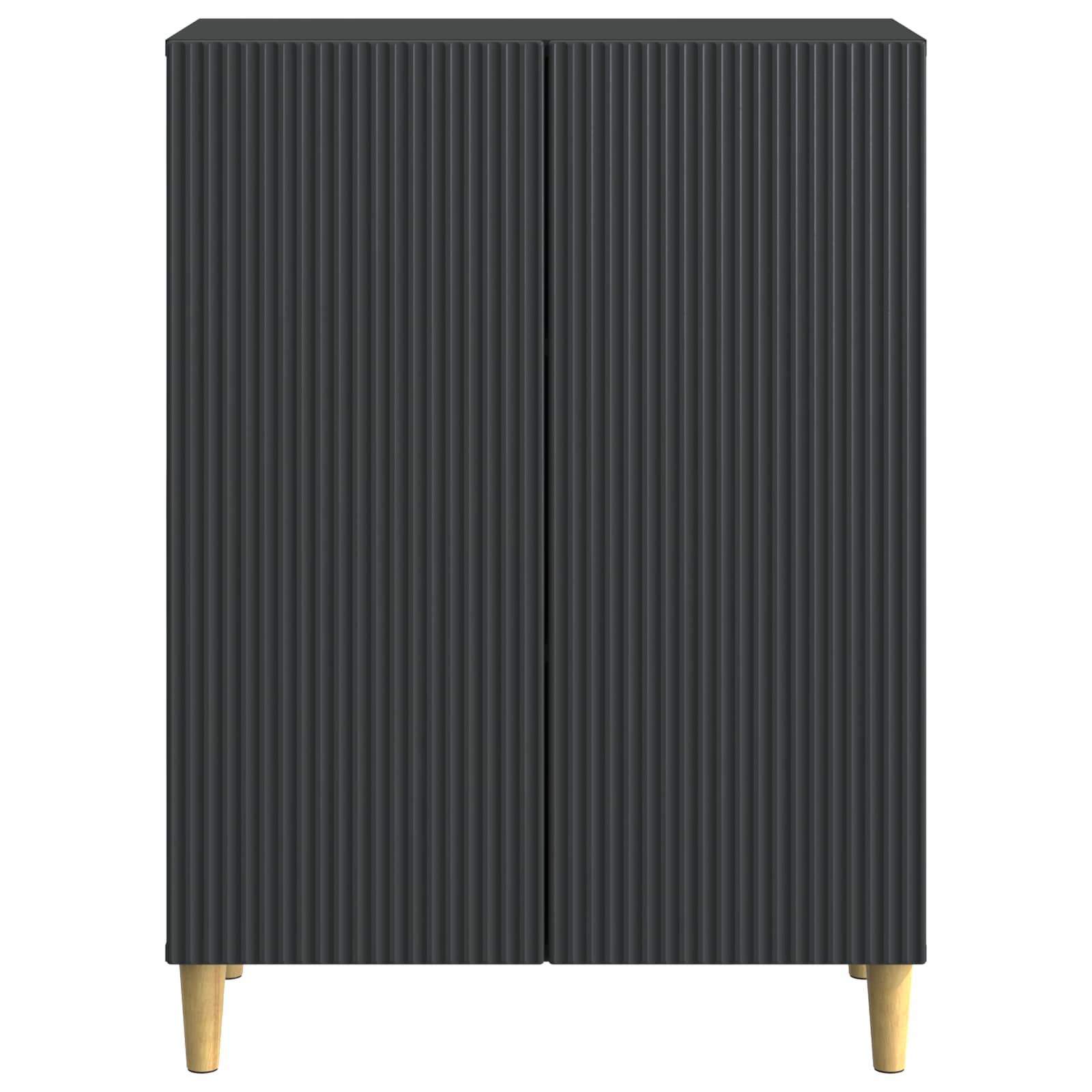 Servírovací Skříň Černá 66 X 34,5 X 90 Cm Kompozitní Dřevo