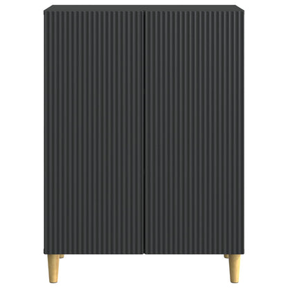 Servírovací Skříň Černá 66 X 34,5 X 90 Cm Kompozitní Dřevo