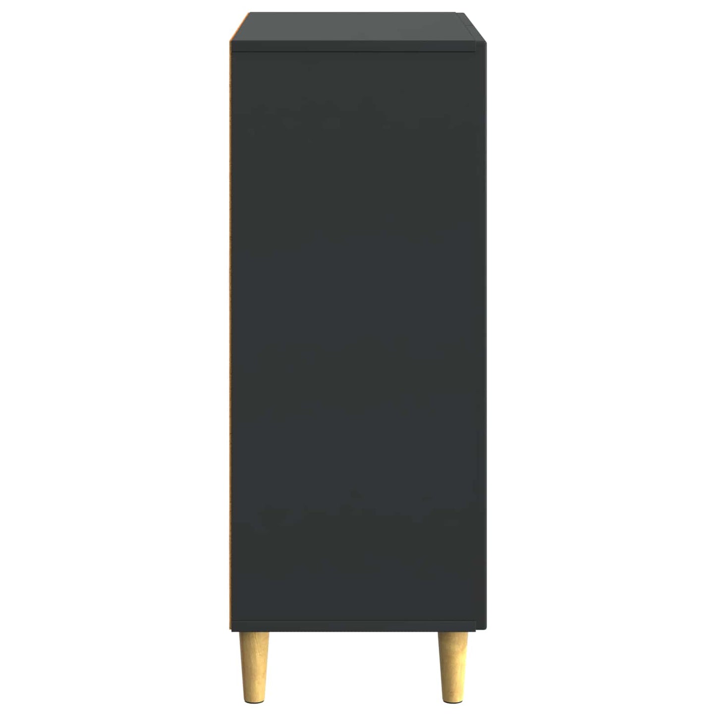 Servírovací Skříň Černá 66 X 34,5 X 90 Cm Kompozitní Dřevo