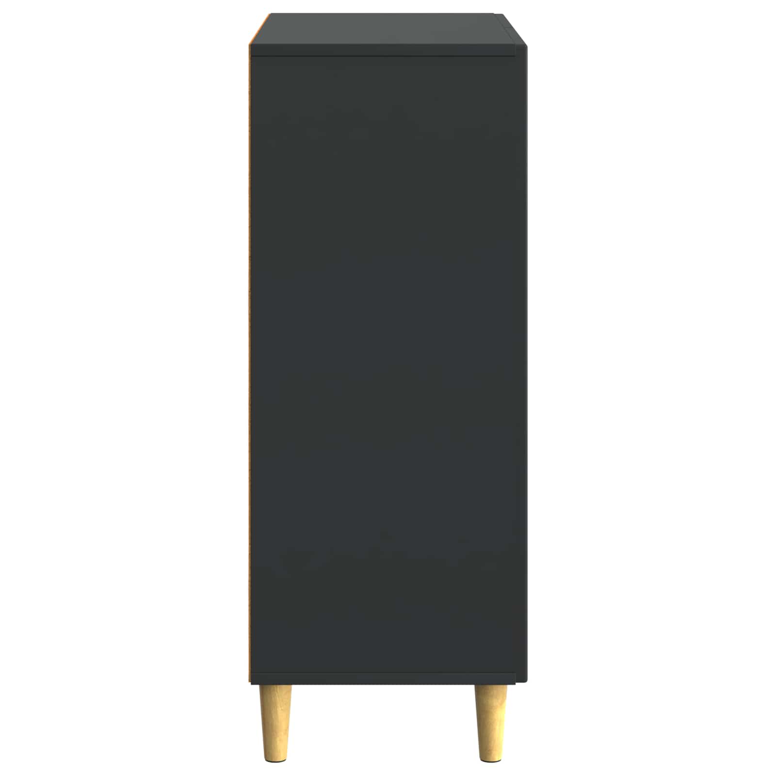 Servírovací Skříň Černá 66 X 34,5 X 90 Cm Kompozitní Dřevo