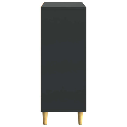 Servírovací Skříň Černá 66 X 34,5 X 90 Cm Kompozitní Dřevo