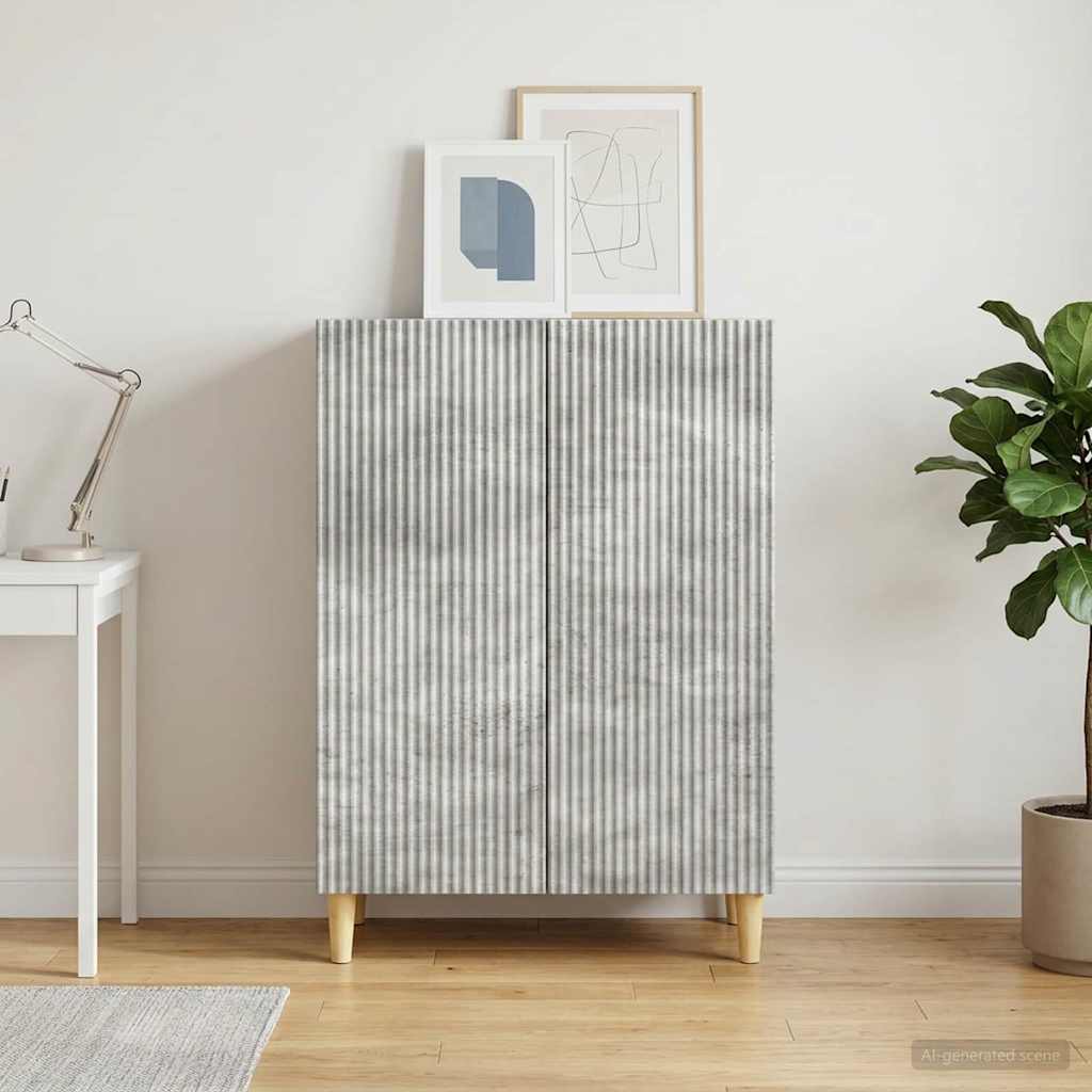 Servírovací Skříň Betonově Šedá 66 X 34,5 X 90 Cm