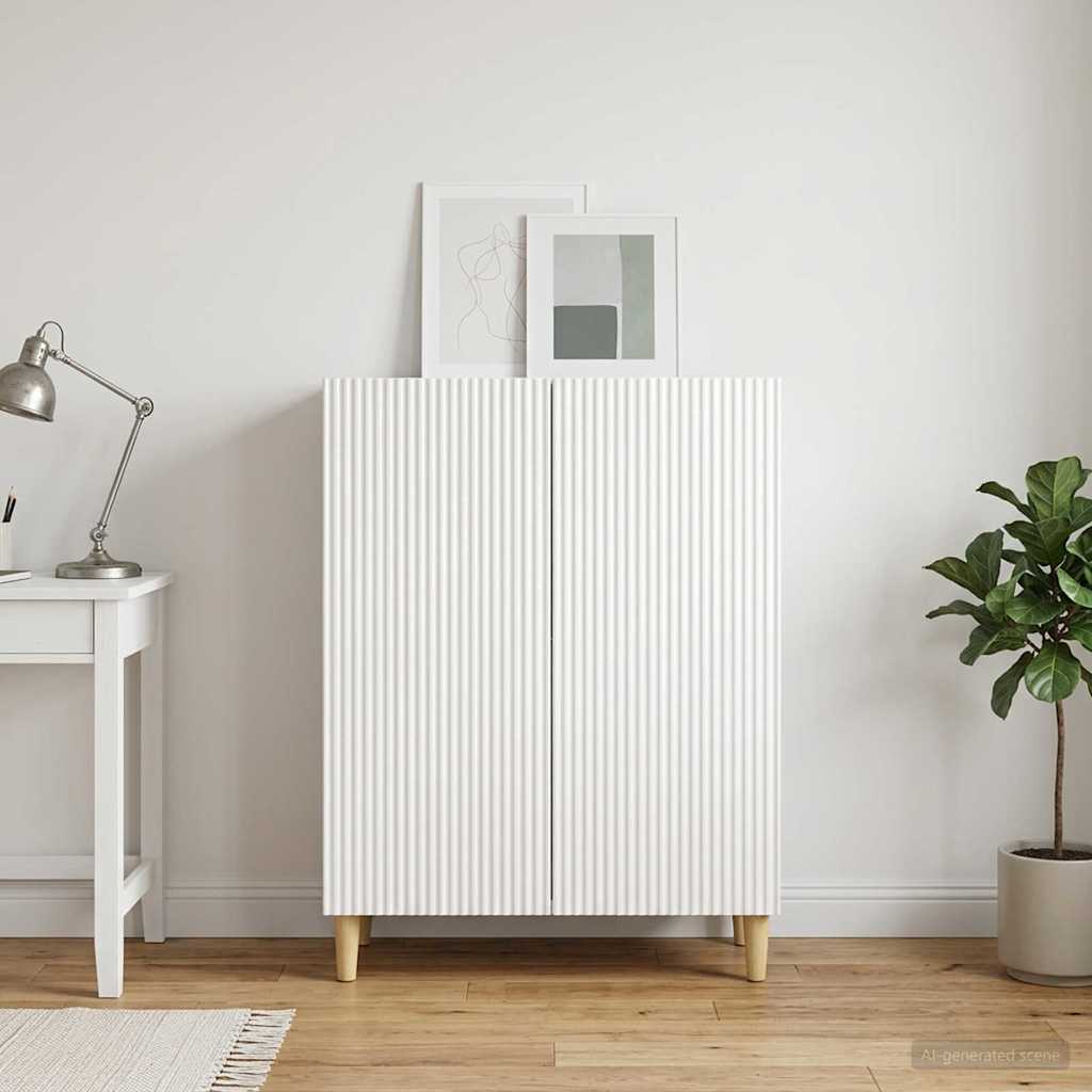 Servírovací Skříň Bílá S Vysokým Leskem 66 X 34,5 X 90 Cm