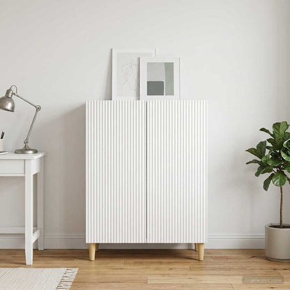 Servírovací Skříň Bílá S Vysokým Leskem 66 X 34,5 X 90 Cm