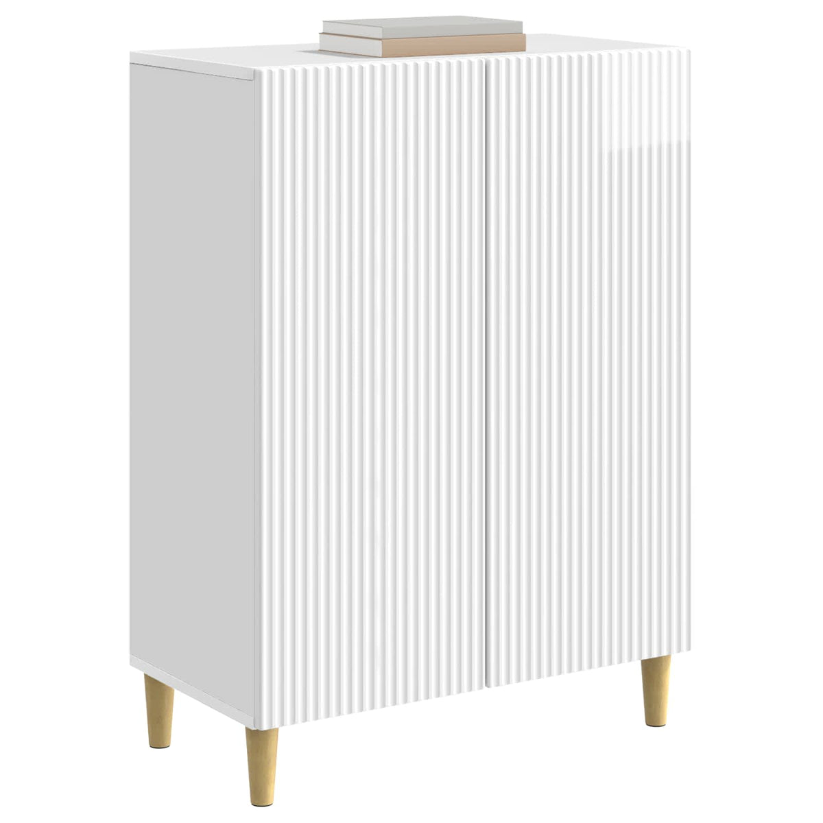 Servírovací Skříň Bílá S Vysokým Leskem 66 X 34,5 X 90 Cm