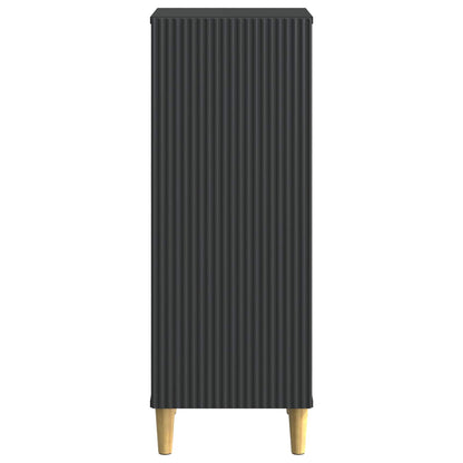 Servírovací Skříň Černá 33 X 34,5 X 90 Cm Kompozitní Dřevo