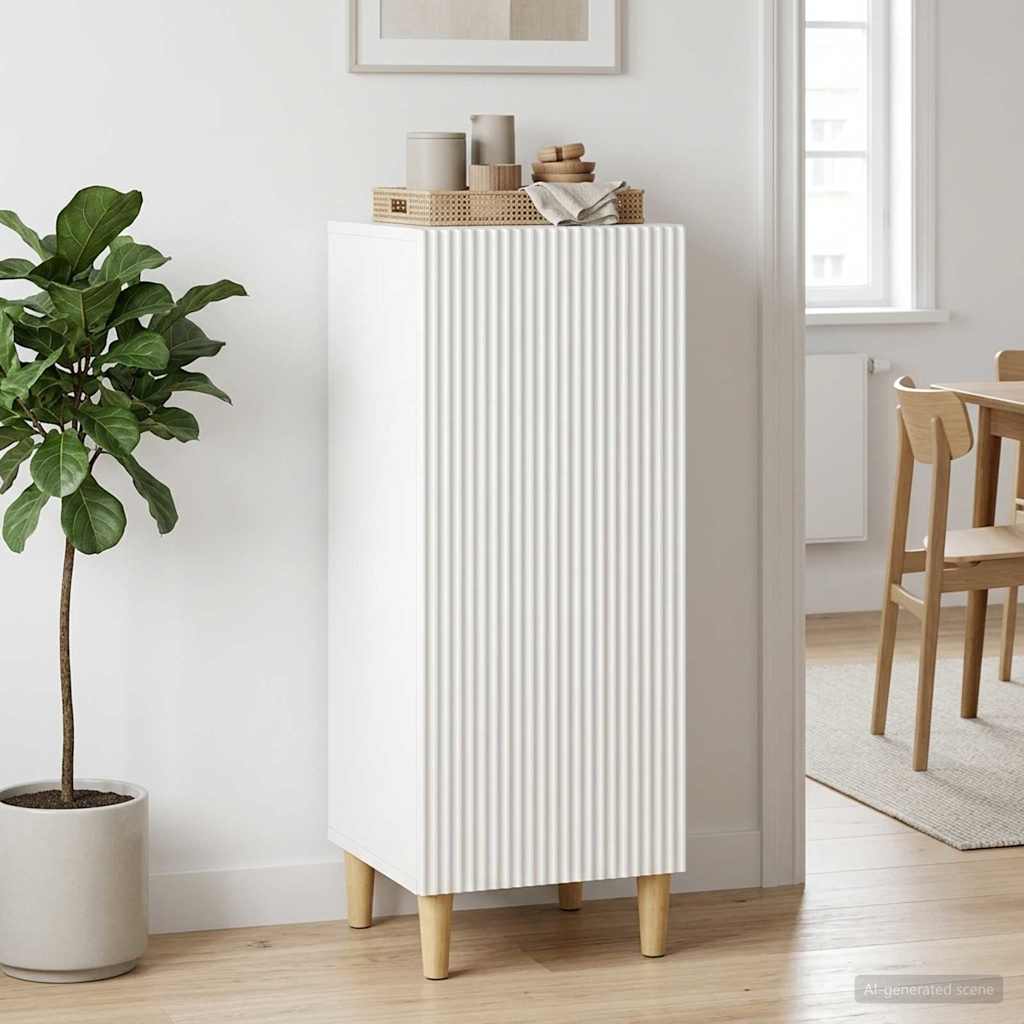 Servírovací Skříň Bílá S Vysokým Leskem 33 X 34,5 X 90 Cm