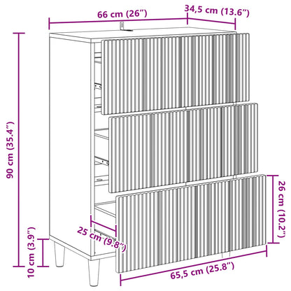 Skříň Se Zásuvkami Bílá 66 X 34,5 X 90 Cm Kompozitní Dřevo
