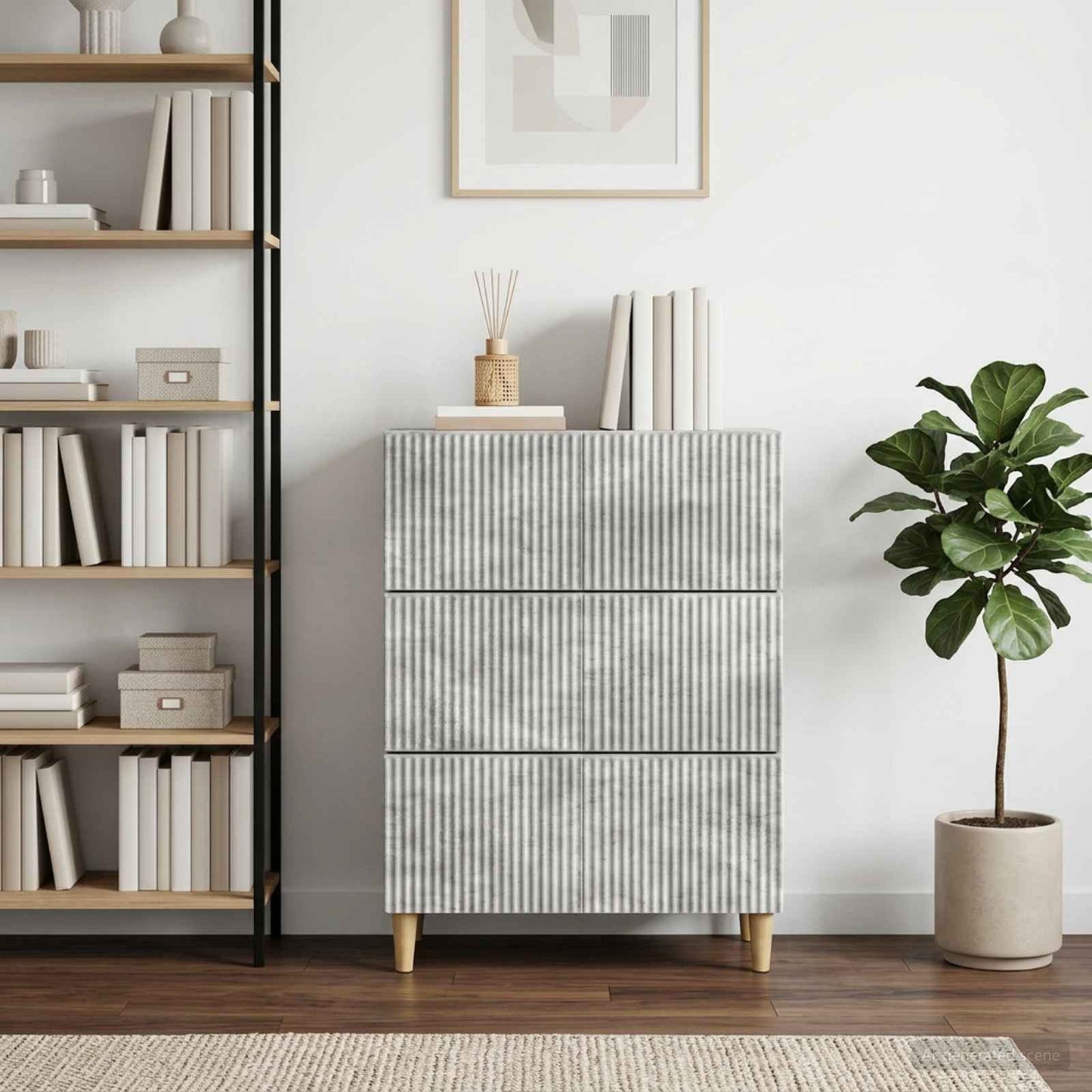 Skříň Se Zásuvkami Betonově Šedá 66 X 34,5 X 90 Cm