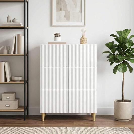 Skříň Se Zásuvkami Bílá S Vysokým Leskem 66 X 34,5 X 90 Cm
