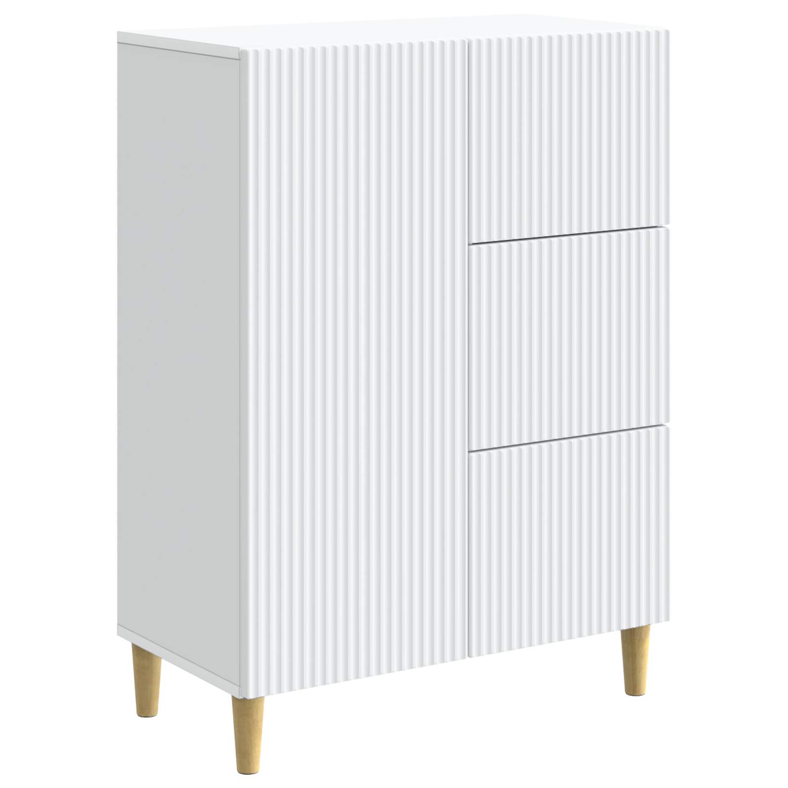 Servírovací Skříň Bílá 66 X 34,5 X 90 Cm Kompozitní Dřevo