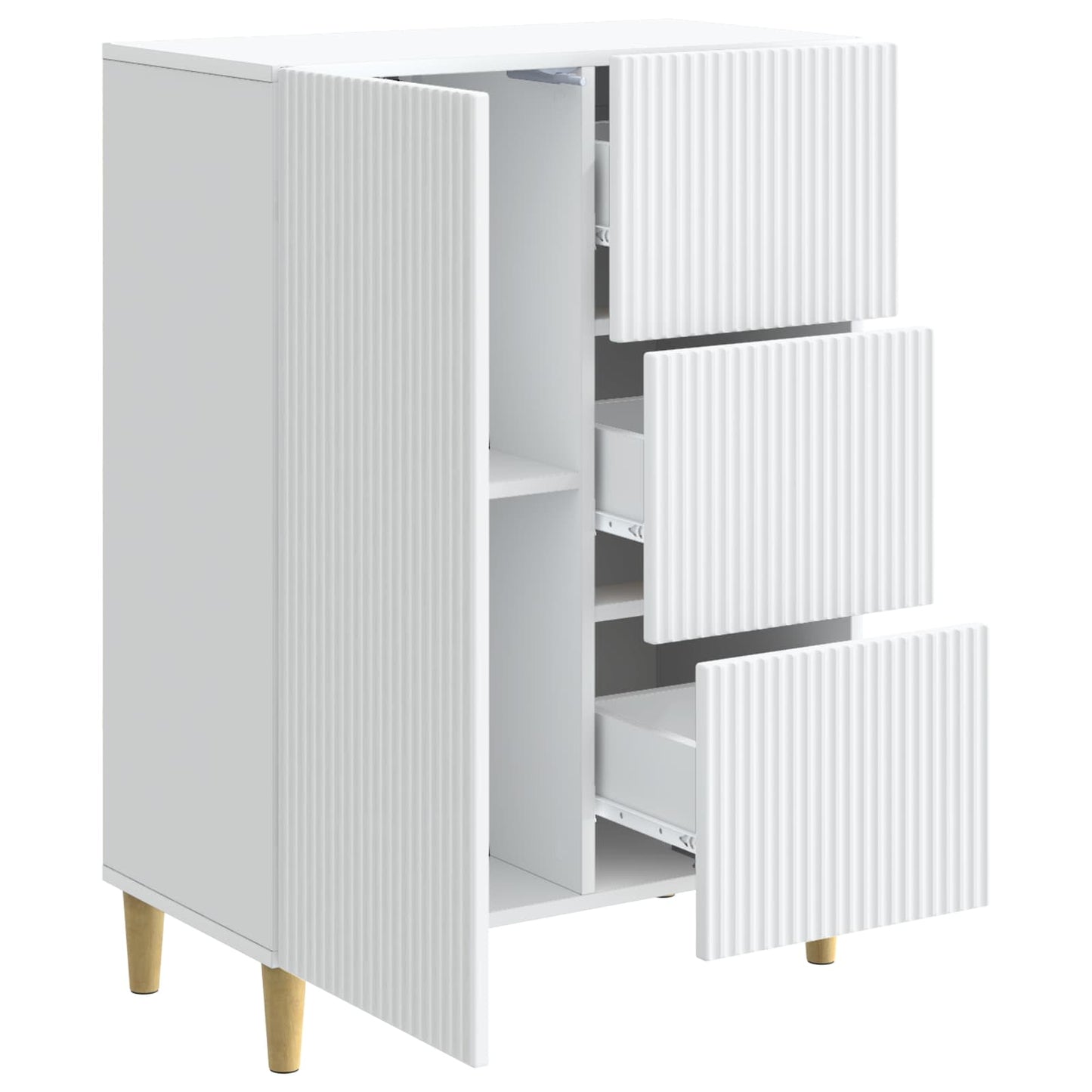Servírovací Skříň Bílá 66 X 34,5 X 90 Cm Kompozitní Dřevo