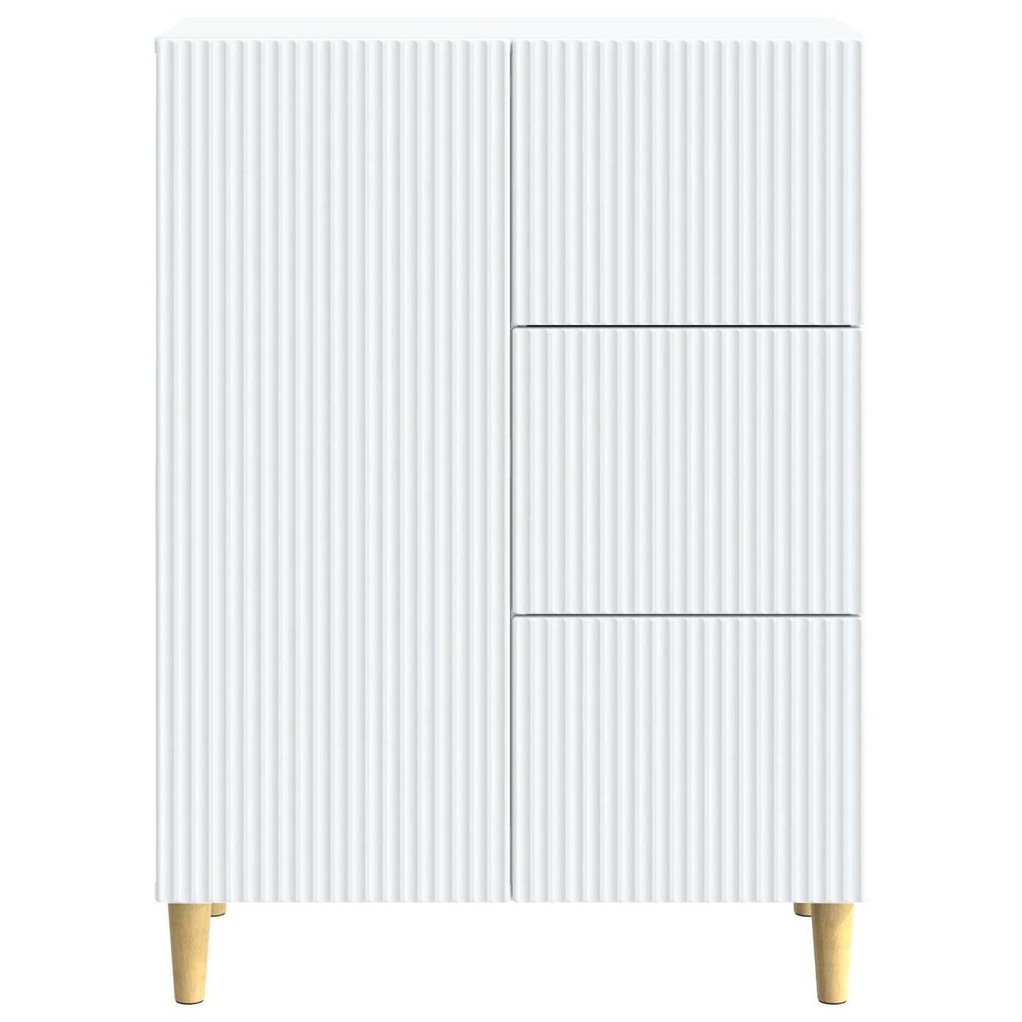 Servírovací Skříň Bílá 66 X 34,5 X 90 Cm Kompozitní Dřevo