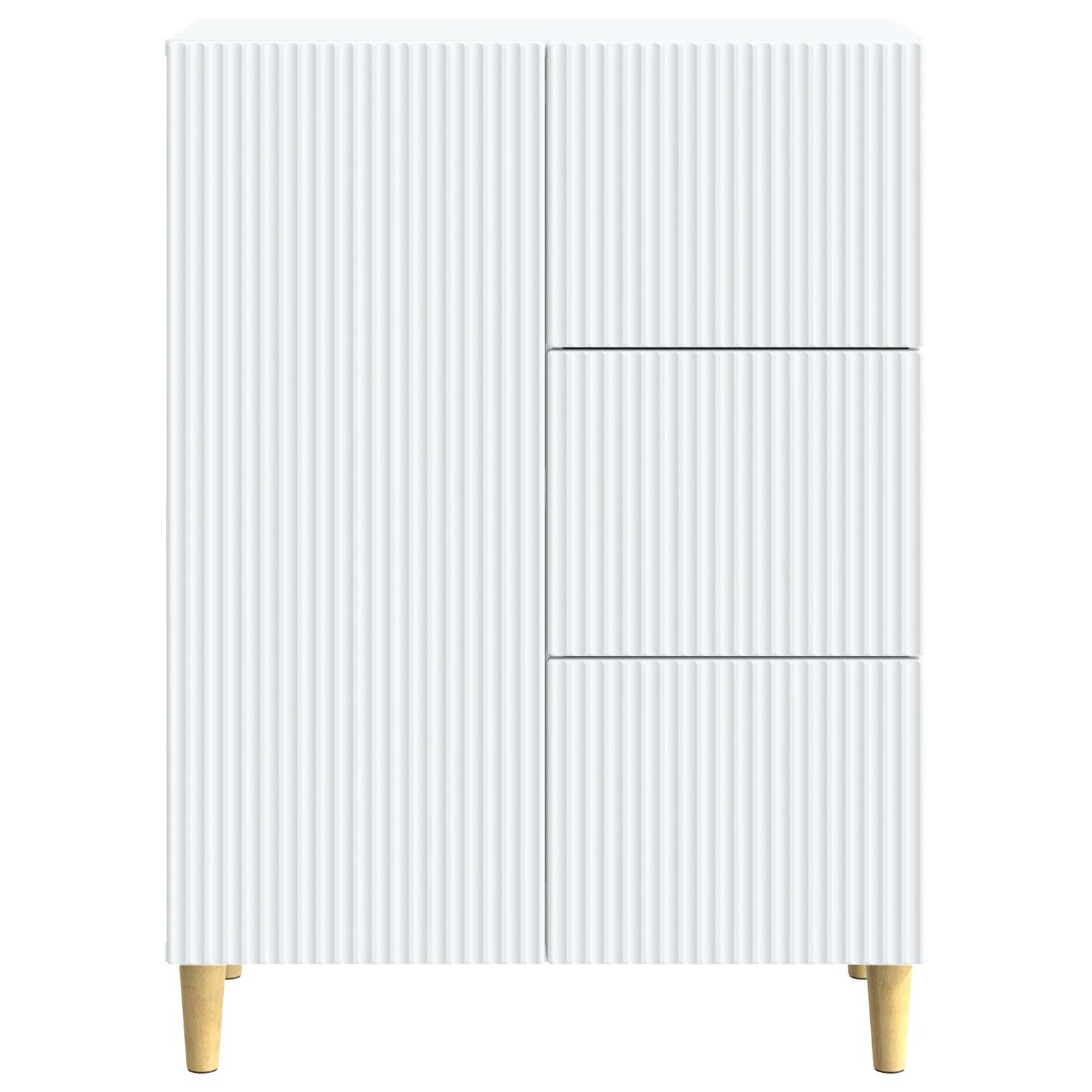Servírovací Skříň Bílá 66 X 34,5 X 90 Cm Kompozitní Dřevo