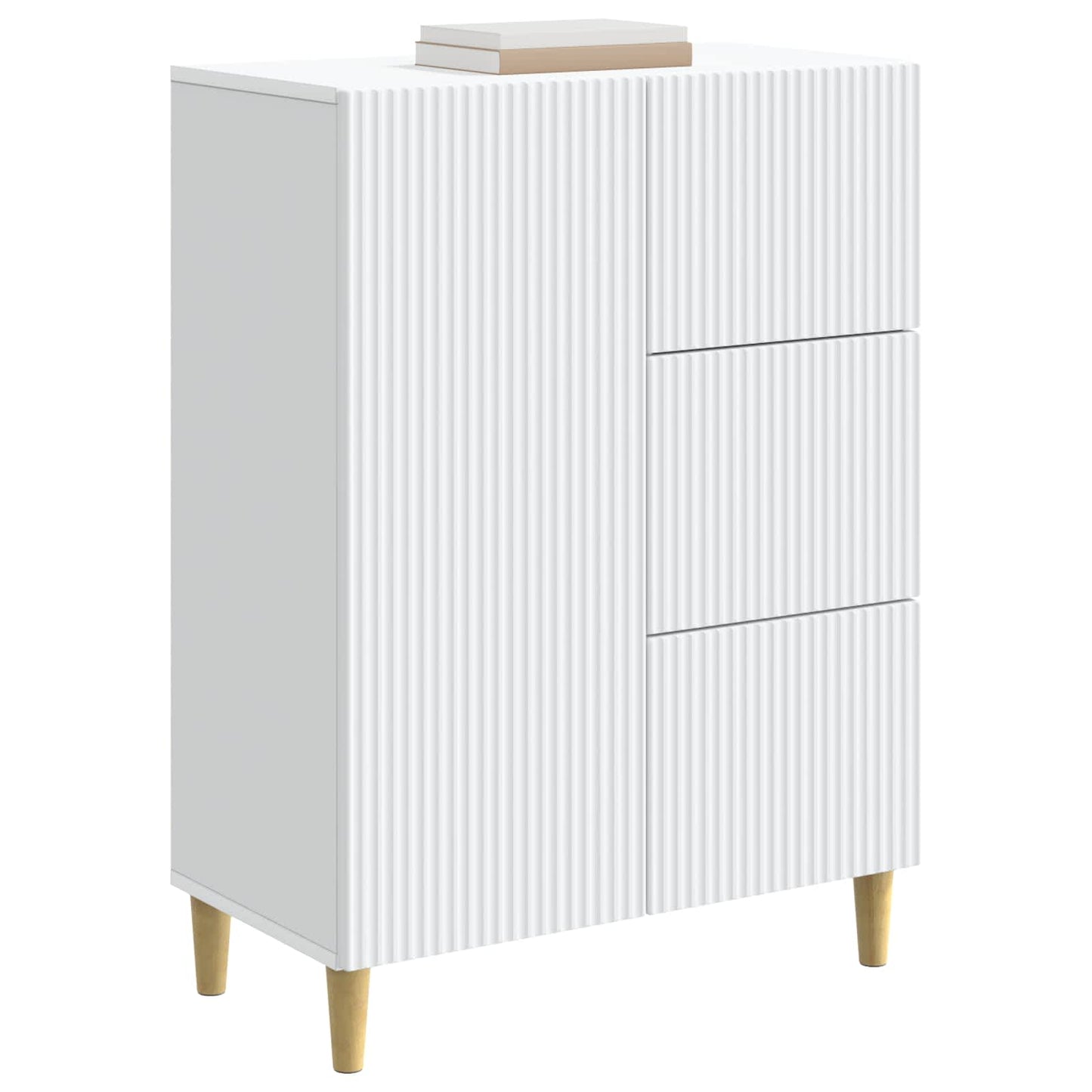 Servírovací Skříň Bílá 66 X 34,5 X 90 Cm Kompozitní Dřevo