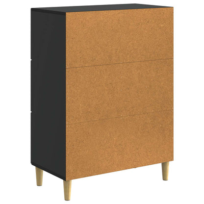 Servírovací Skříň Černá 66 X 34,5 X 90 Cm Kompozitní Dřevo