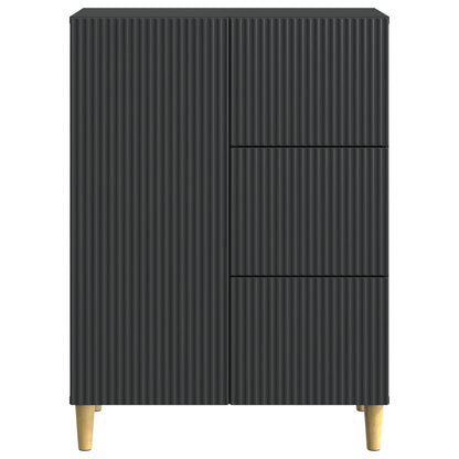 Servírovací Skříň Černá 66 X 34,5 X 90 Cm Kompozitní Dřevo