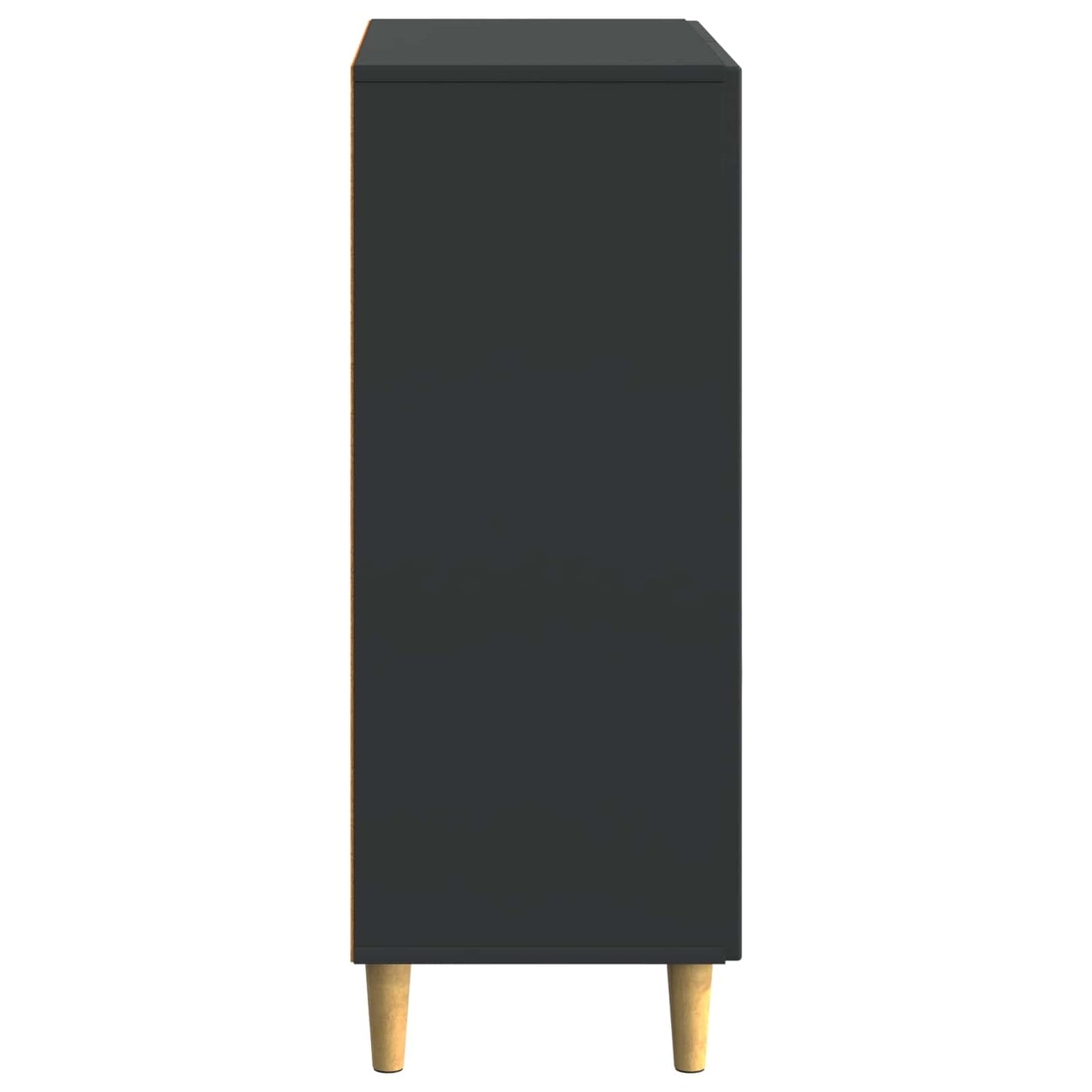 Servírovací Skříň Černá 66 X 34,5 X 90 Cm Kompozitní Dřevo