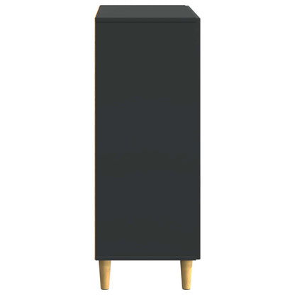 Servírovací Skříň Černá 66 X 34,5 X 90 Cm Kompozitní Dřevo