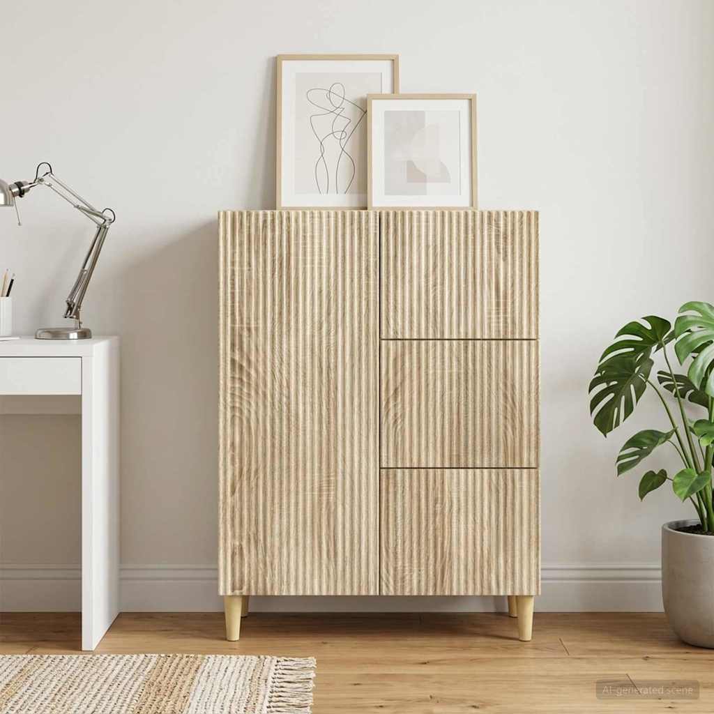 Servírovací Skříň Dub Sonoma 66 X 34,5 X 90 Cm Kompozitní Dřevo