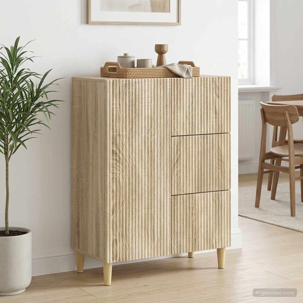 Servírovací Skříň Dub Sonoma 66 X 34,5 X 90 Cm Kompozitní Dřevo