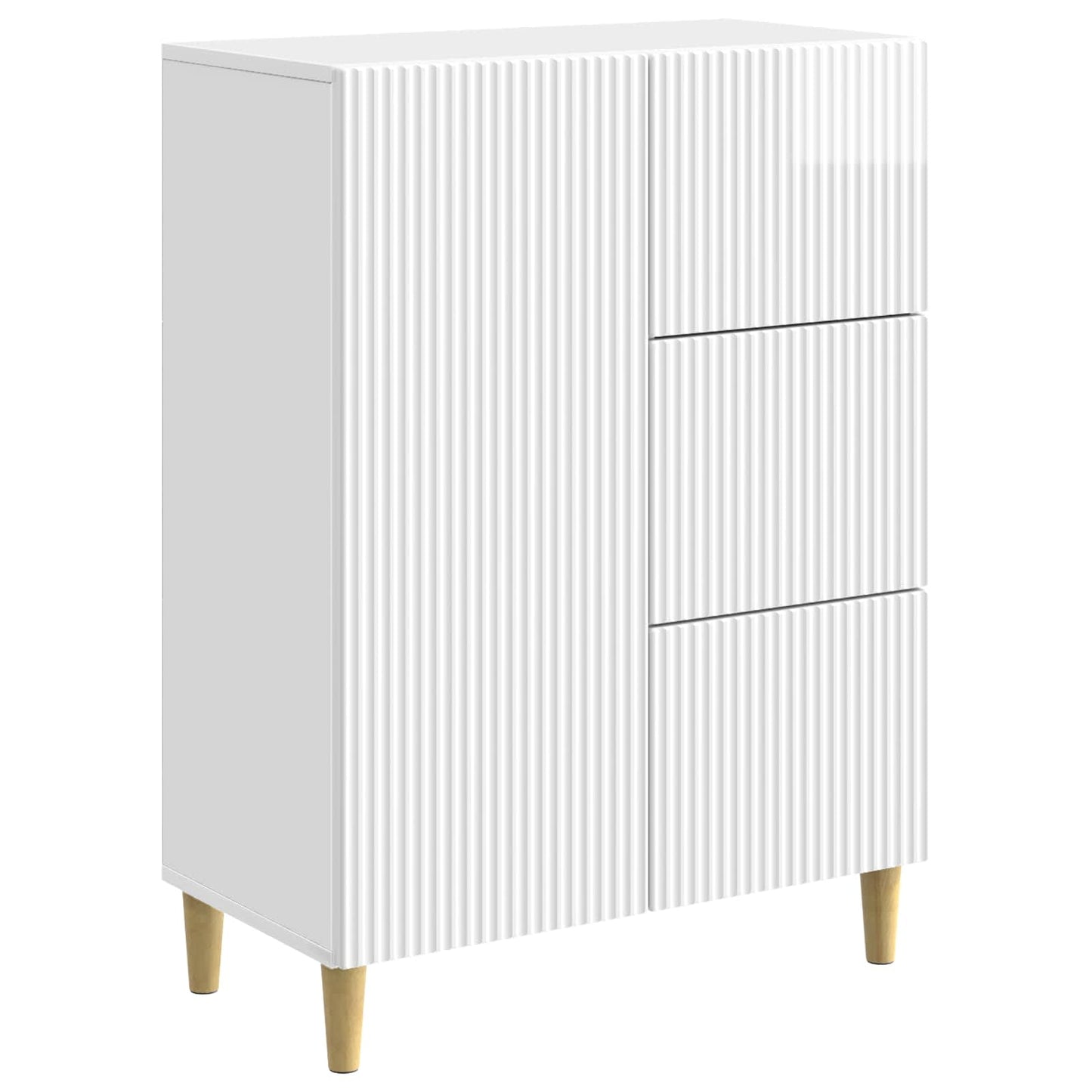 Servírovací Skříň Bílá S Vysokým Leskem 66 X 34,5 X 90 Cm