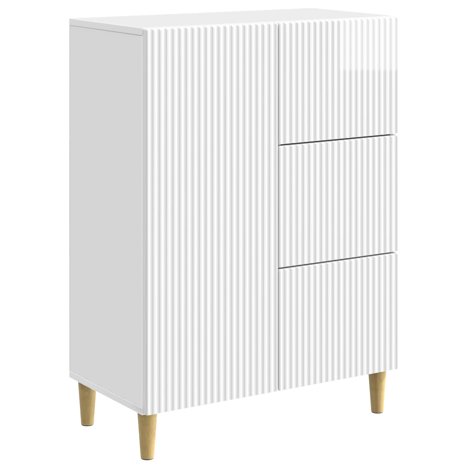 Servírovací Skříň Bílá S Vysokým Leskem 66 X 34,5 X 90 Cm