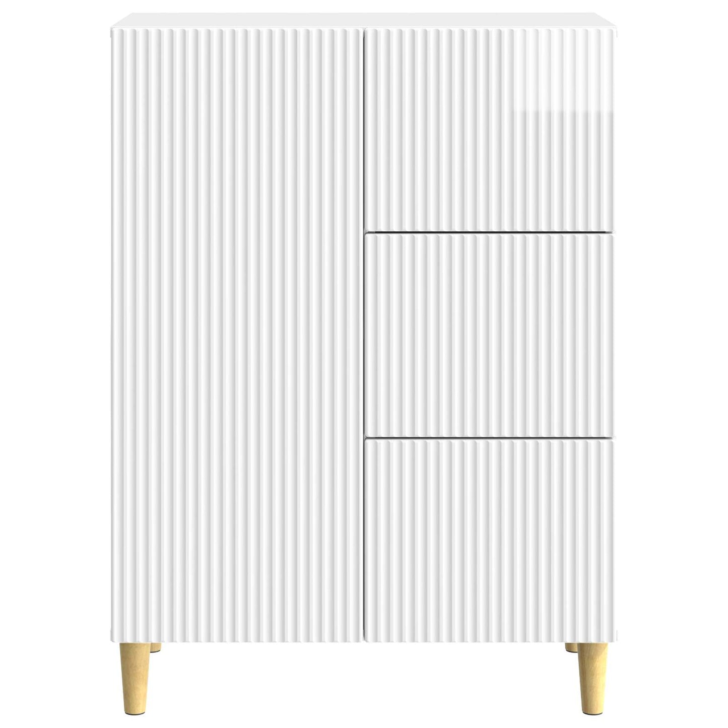 Servírovací Skříň Bílá S Vysokým Leskem 66 X 34,5 X 90 Cm