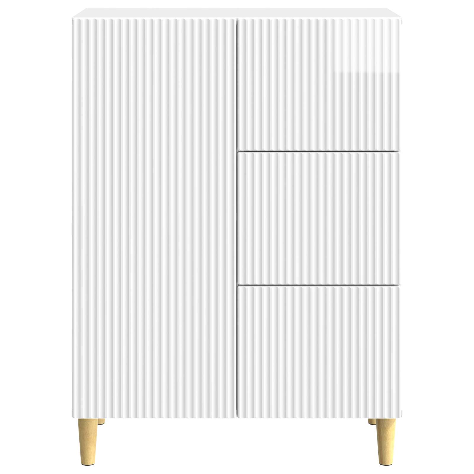 Servírovací Skříň Bílá S Vysokým Leskem 66 X 34,5 X 90 Cm