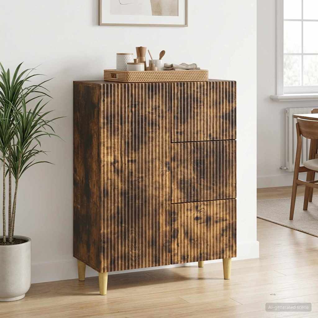 Servírovací Skříň Se Zásuvkou Kouřový Dub 66 X 34,5 X 90 Cm